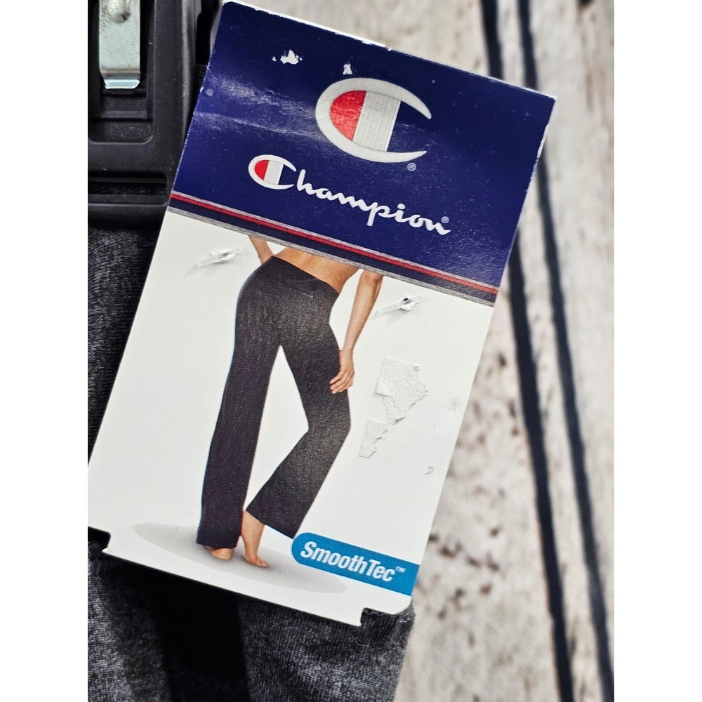 Champion SmoothTec Semi Fit Pant Womens Large Granite Heather Grey Wide Leg NEW - Picture 2 of 8